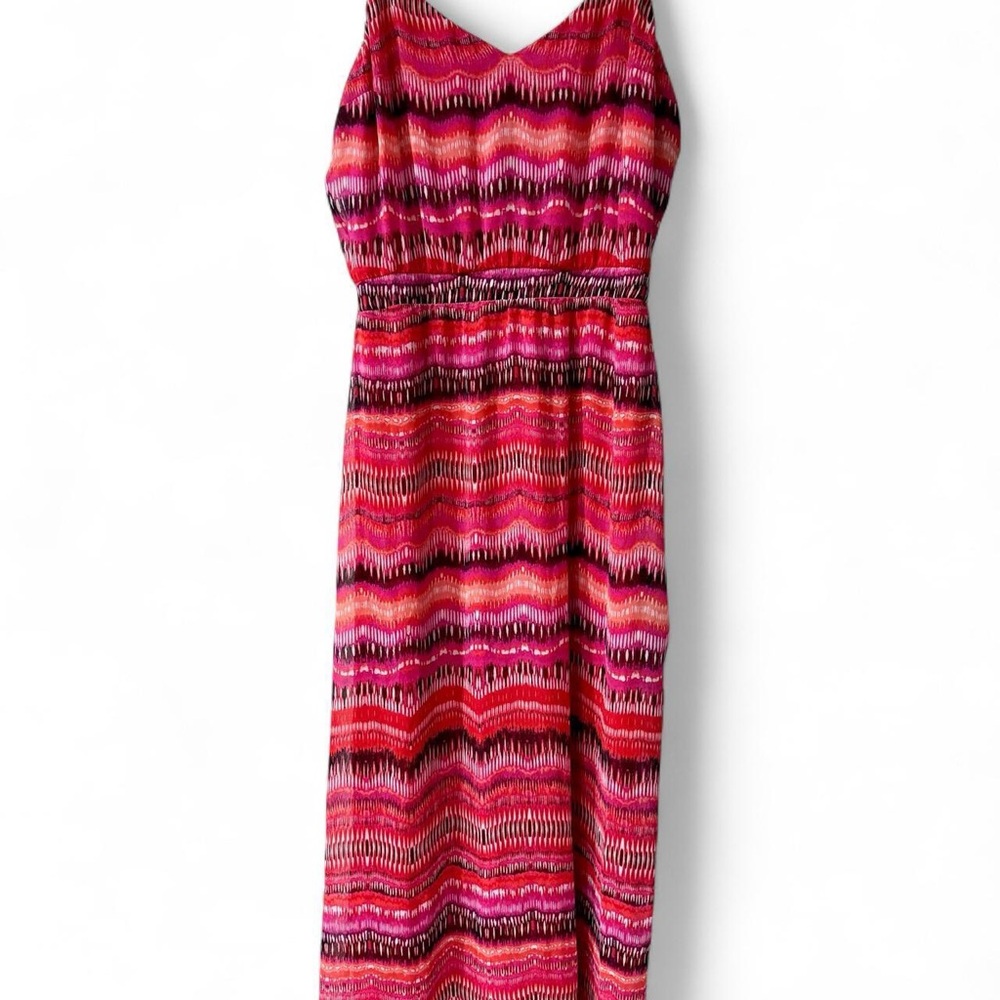 Chic Pink Patterned Maxi Dress